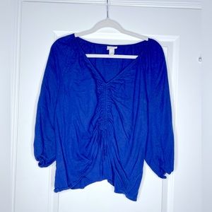 Ava & Viv Drawstring Crop Blouse